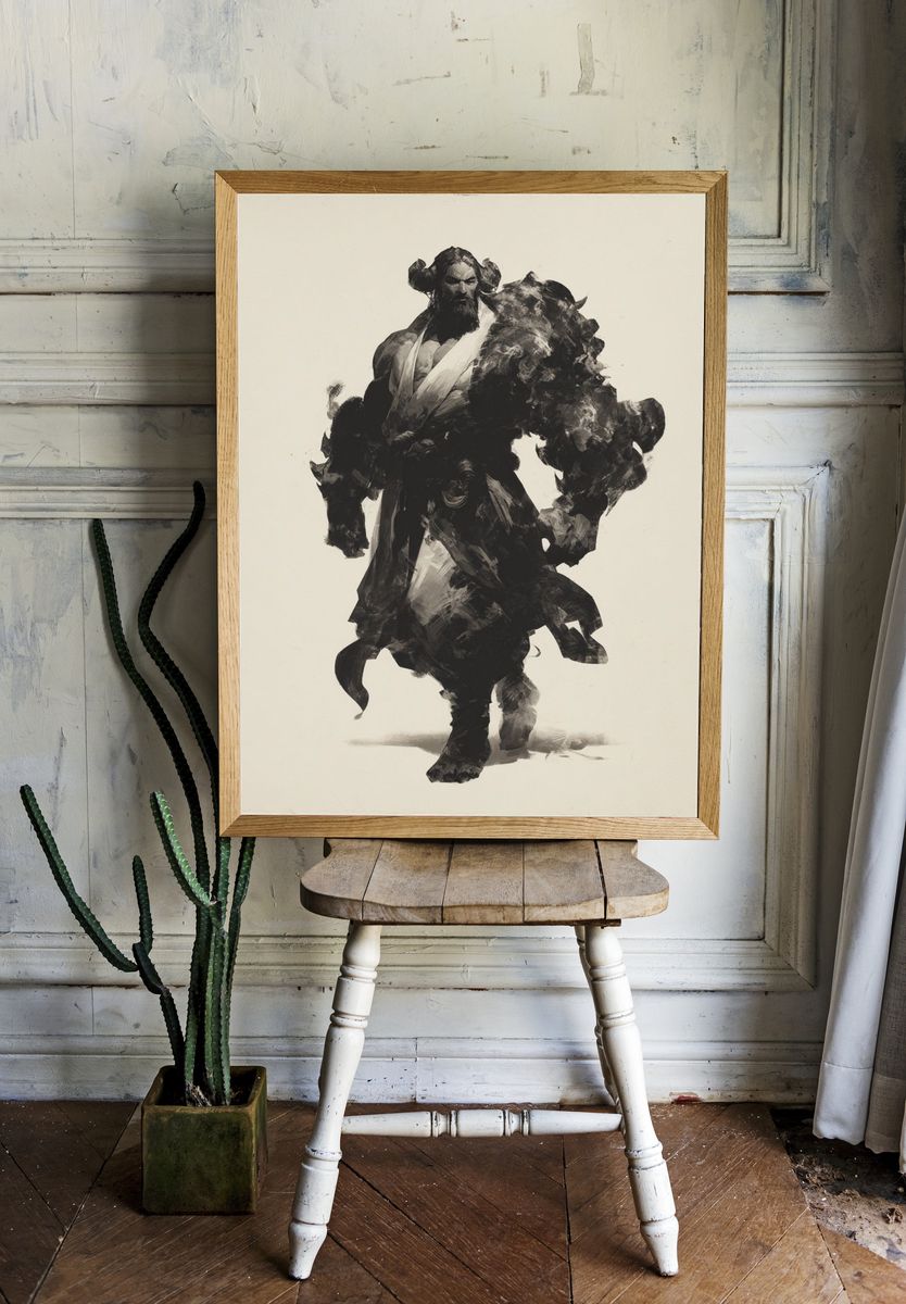 Ink Warrior Portrait Print. — room view 1
