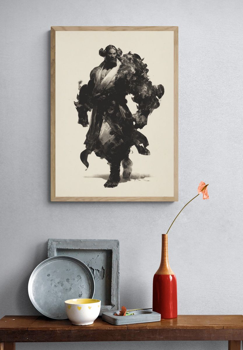 Ink Warrior Portrait Print. — room view 3
