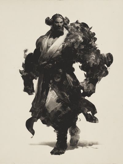 Ink Warrior Portrait Print. poster