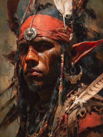 Indigenous Warrior Portrait — Fine Art Print. poster print