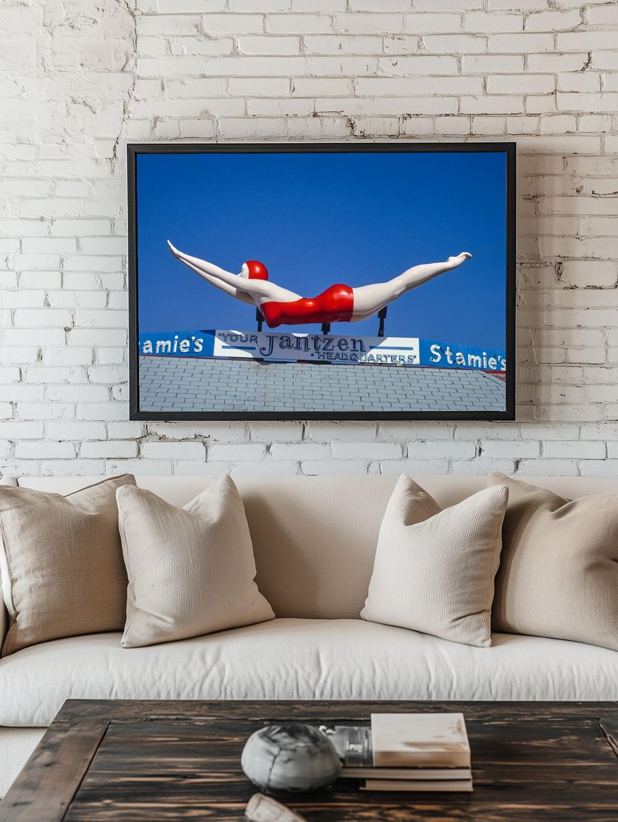 Stamie's Beachwear Jantzen sign, Ocean. — room view 1