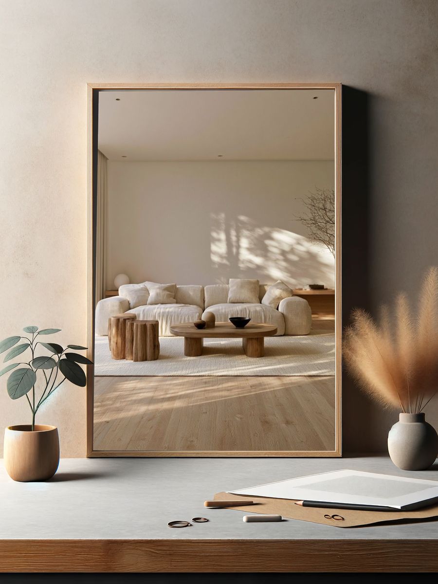 Japandi Living Room Interior Print. — room view 2