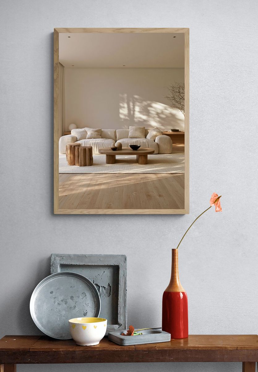 Japandi Living Room Interior Print. — room view 3