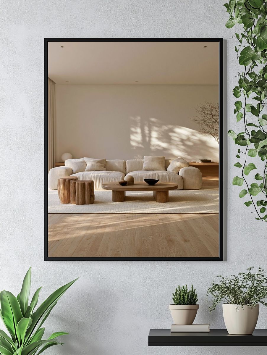Japandi Living Room Interior Print. — room view 4