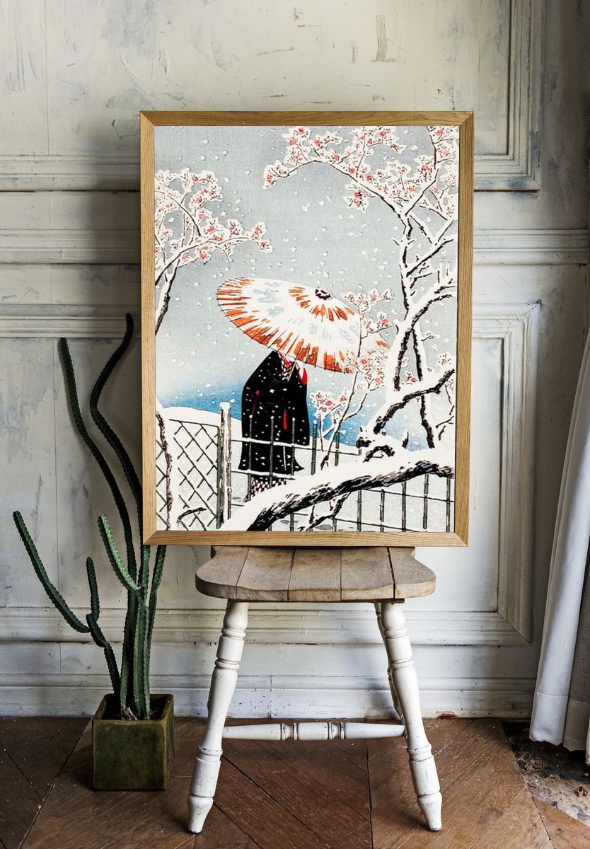 Plum Tree Snow print high. — room view 1