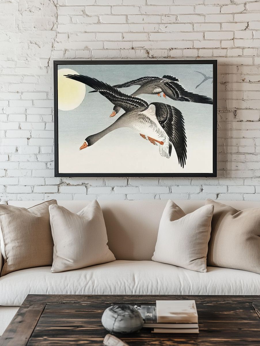 Flying Geese — Japanese Art Print room preview