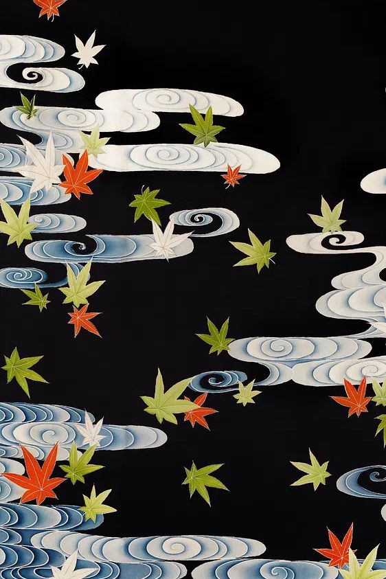 Autumn Leaves on Water — Japanese Art Print. poster — fine-art art