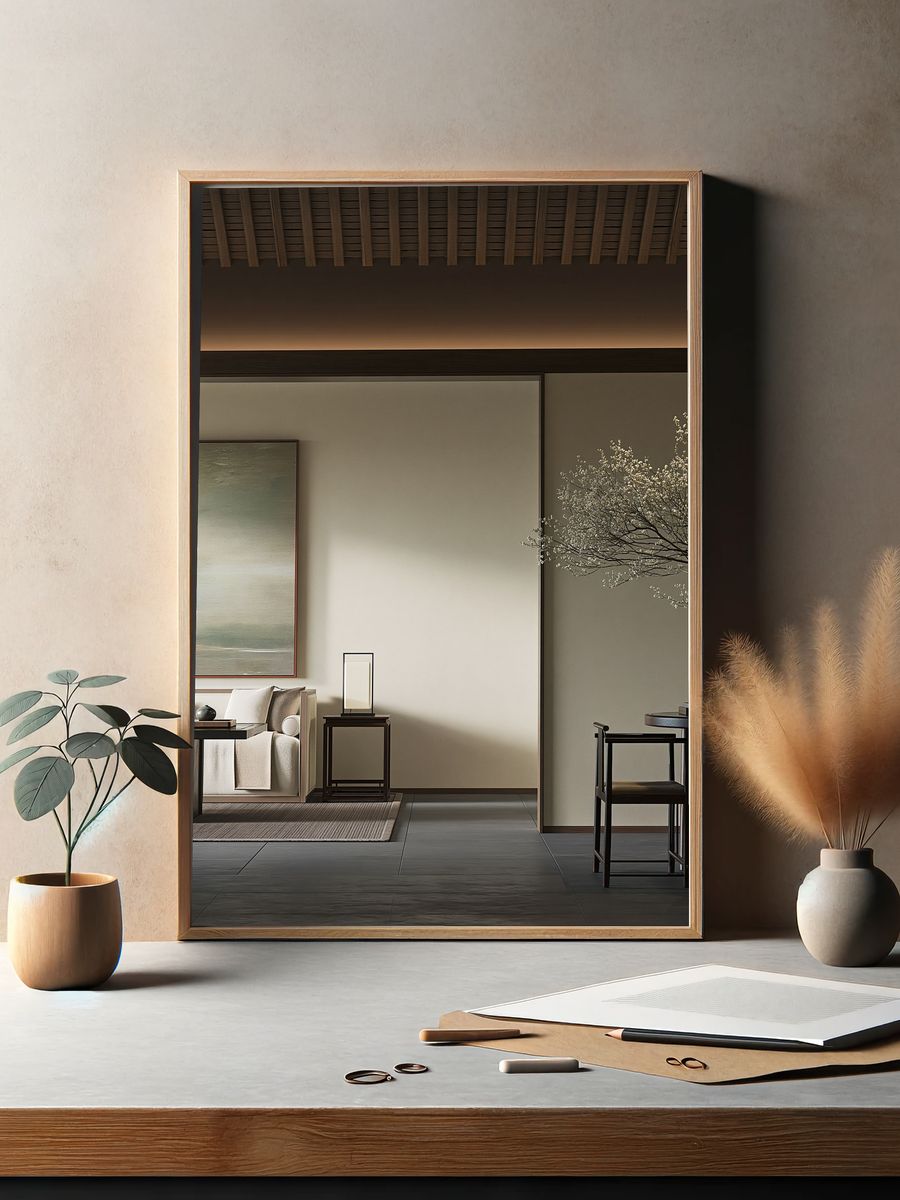 Japandi Living Room Interior Print. — room view 2
