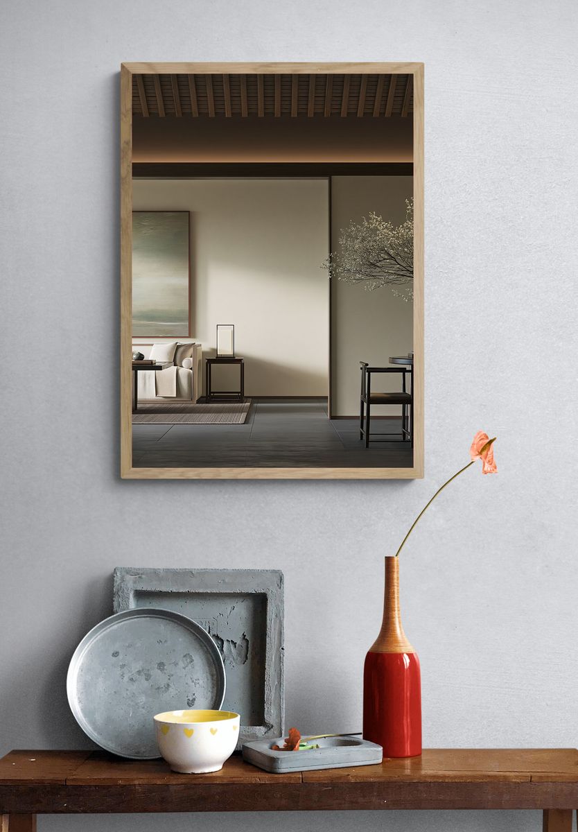 Japandi Living Room Interior Print. — room view 3