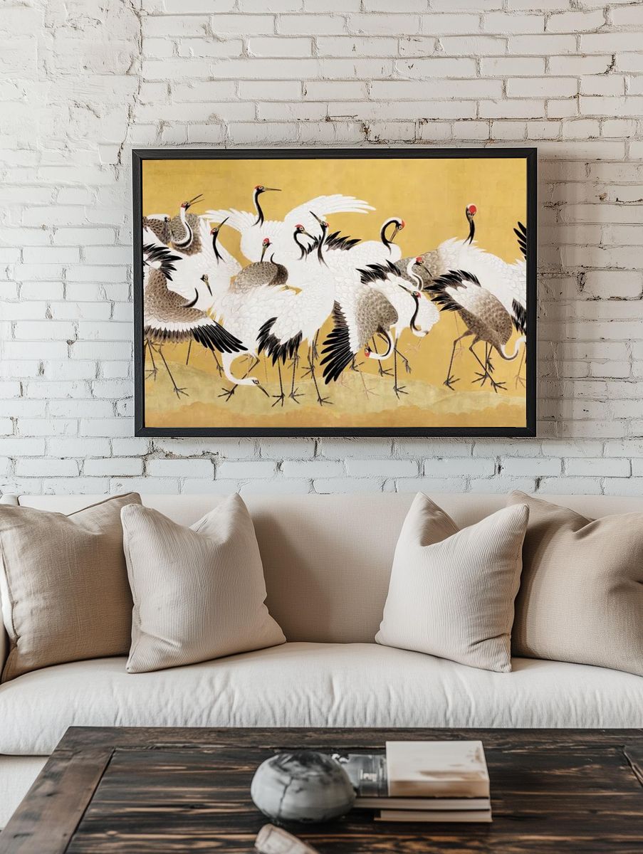 Flock of Cranes by Ishida Yūtei (18th Century) — Art Print room preview