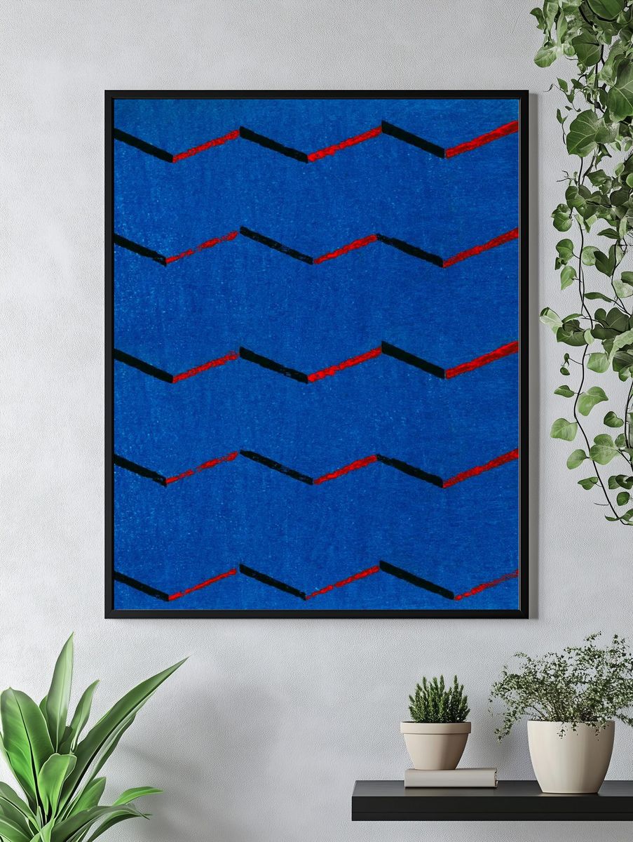 Vintage woodblock print Japanese textile. — room view 4