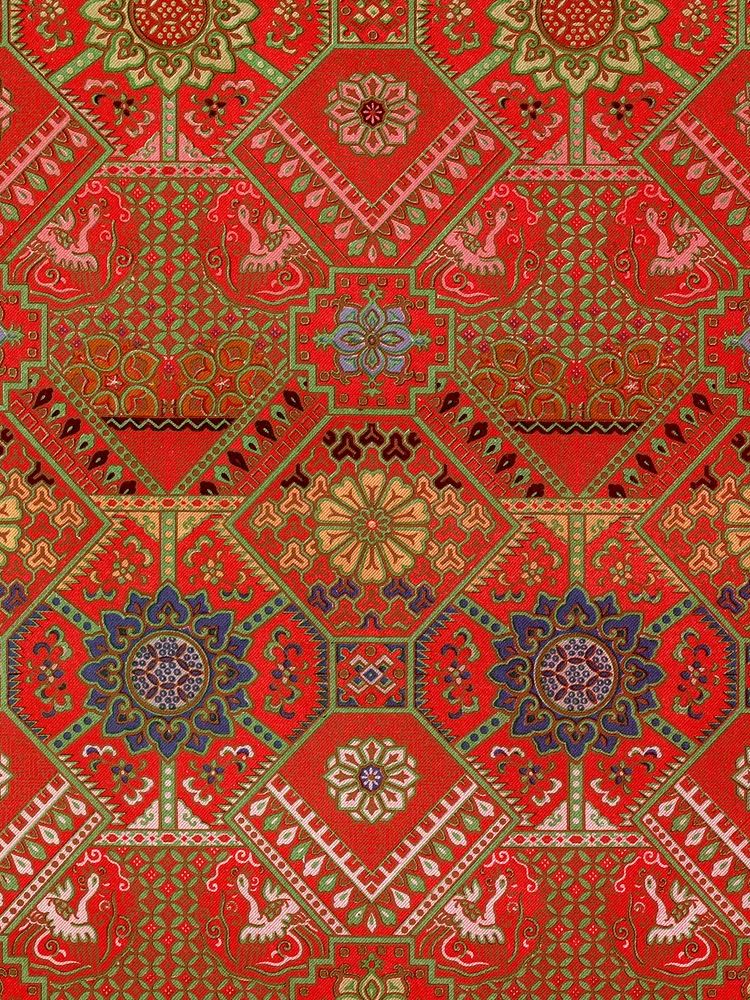 Red Japanese flower background. Remixed. poster detail