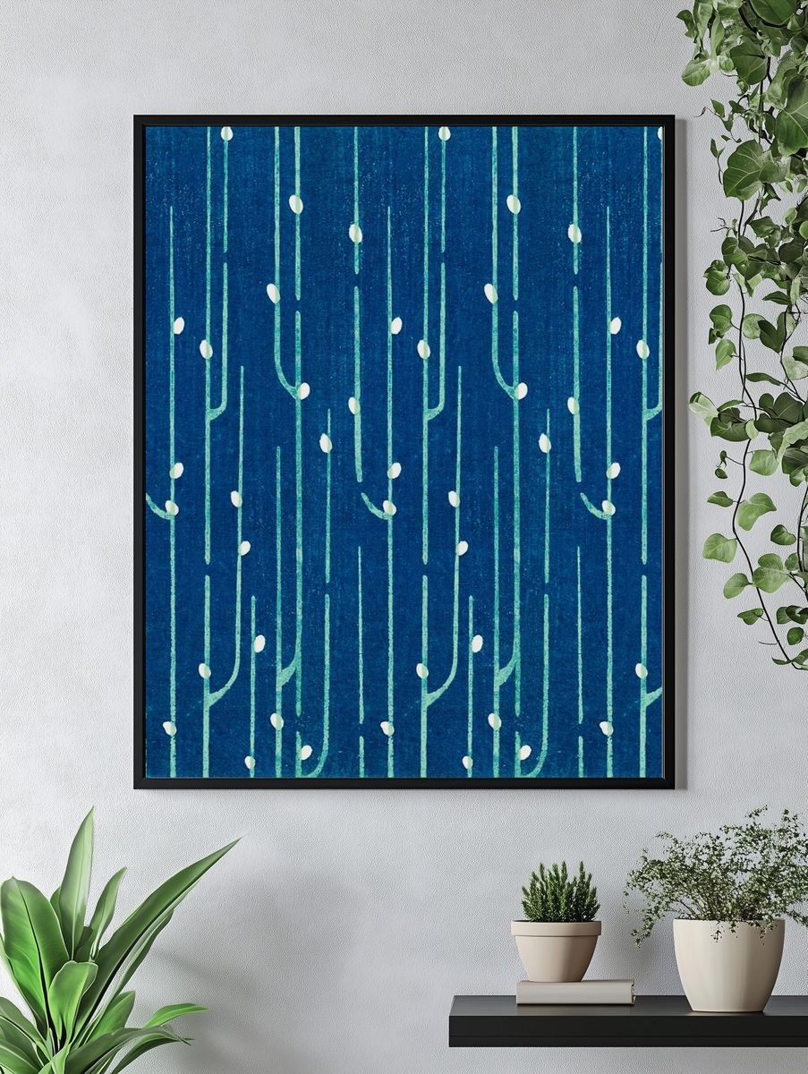 Vintage woodblock print Japanese textile. — room view 4
