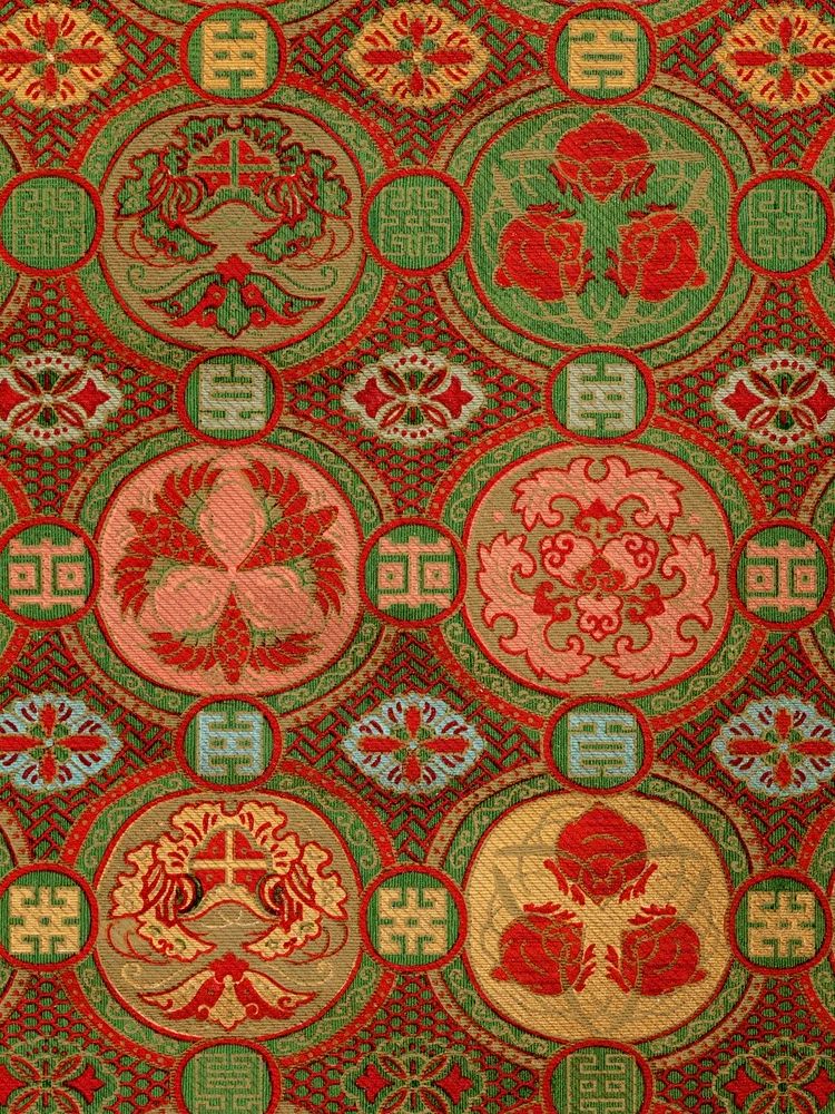 Traditional Japanese flower background. Remixed. poster detail