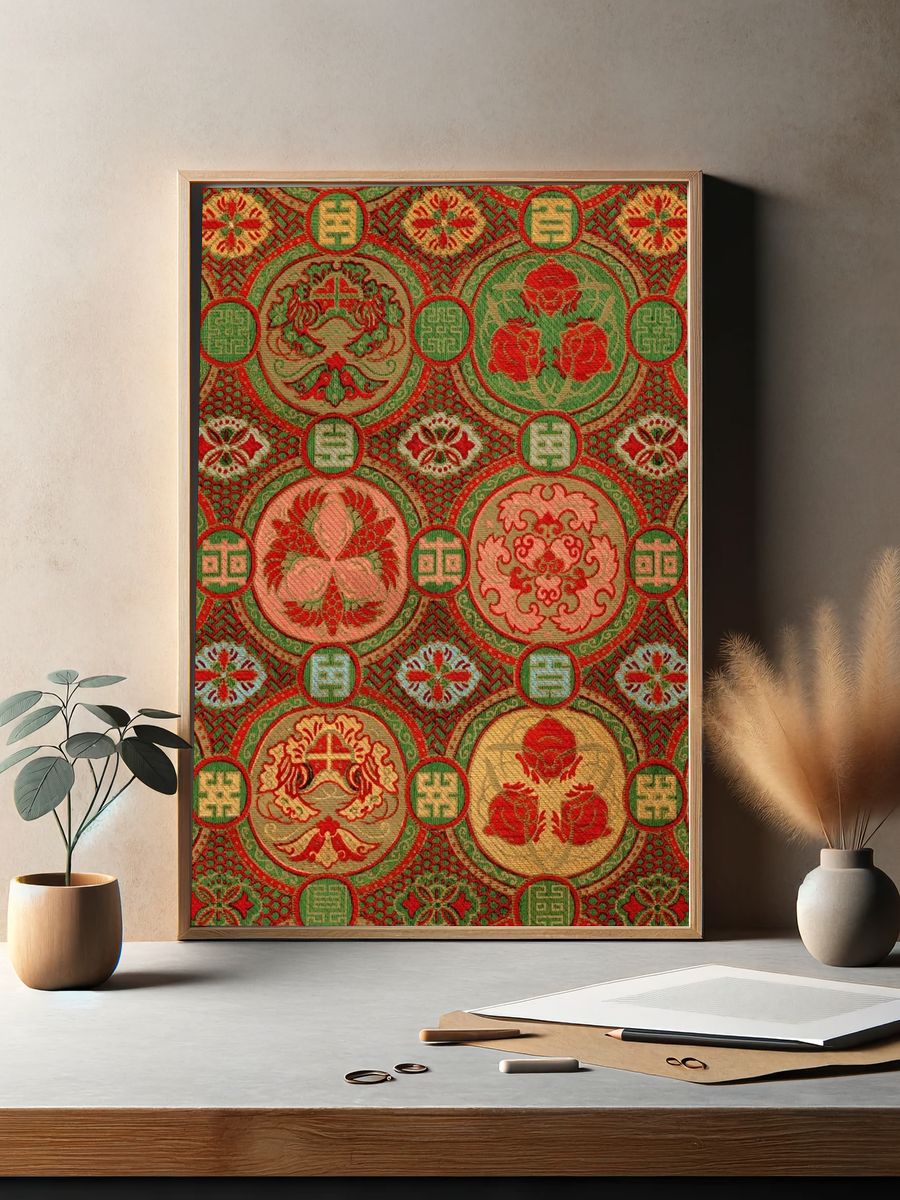 Traditional Japanese flower background. Remixed. — room view 2