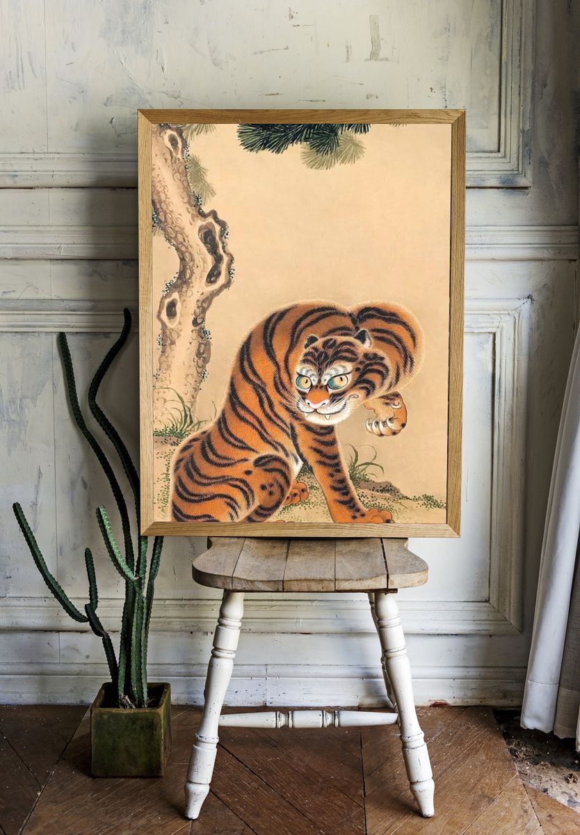 Tiger Cleaning Its Paw by Matsui Keichū — Art Print room preview