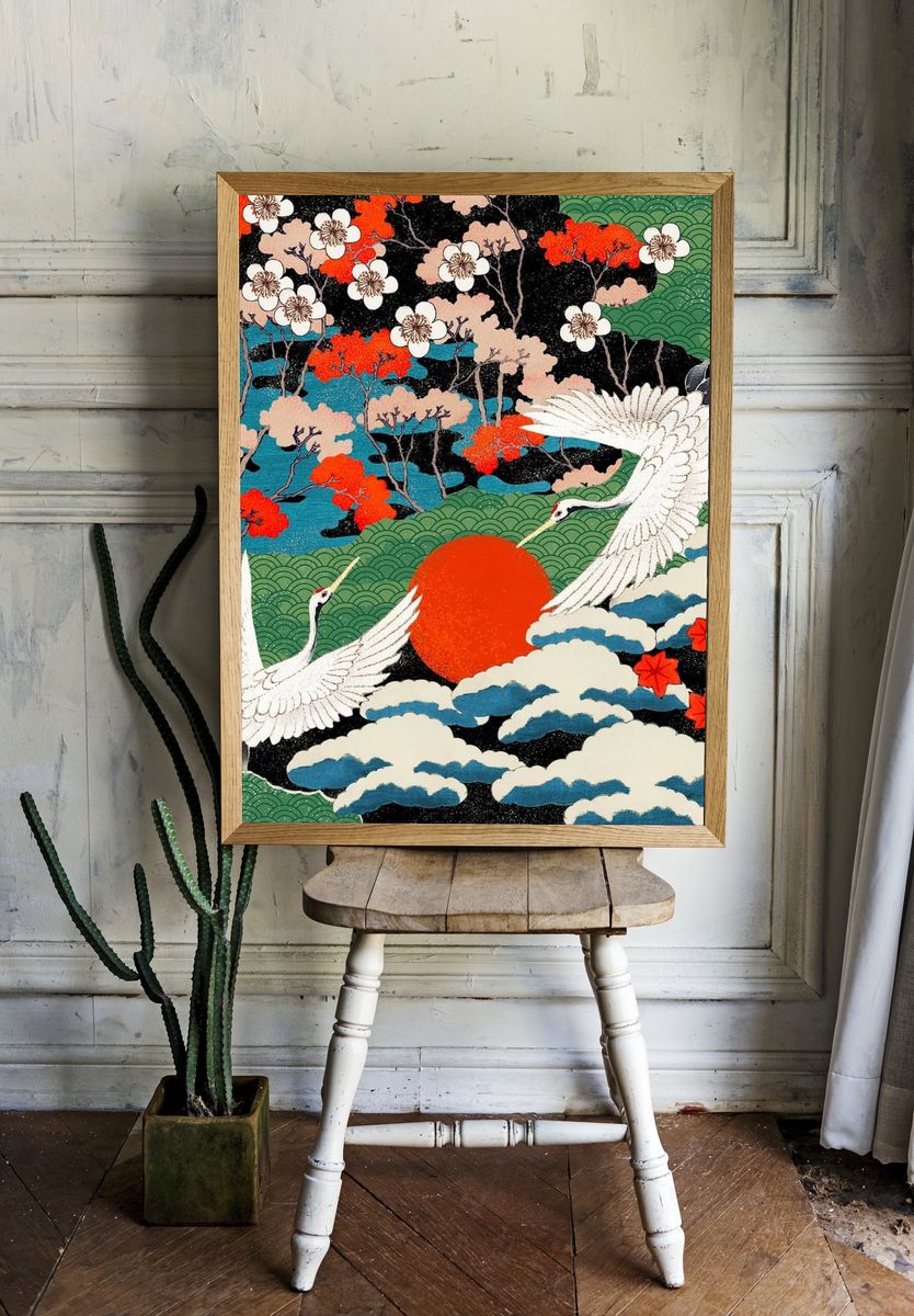 Japanese Art Pattern — Vintage Print room preview