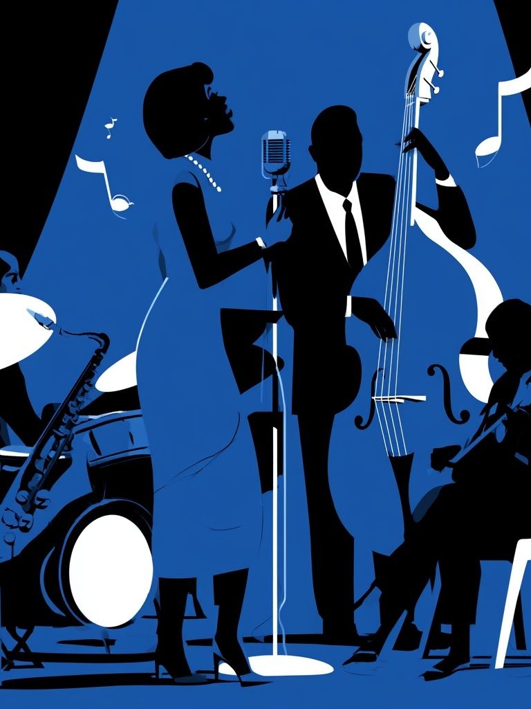 Jazz Ensemble Silhouette Poster. poster detail