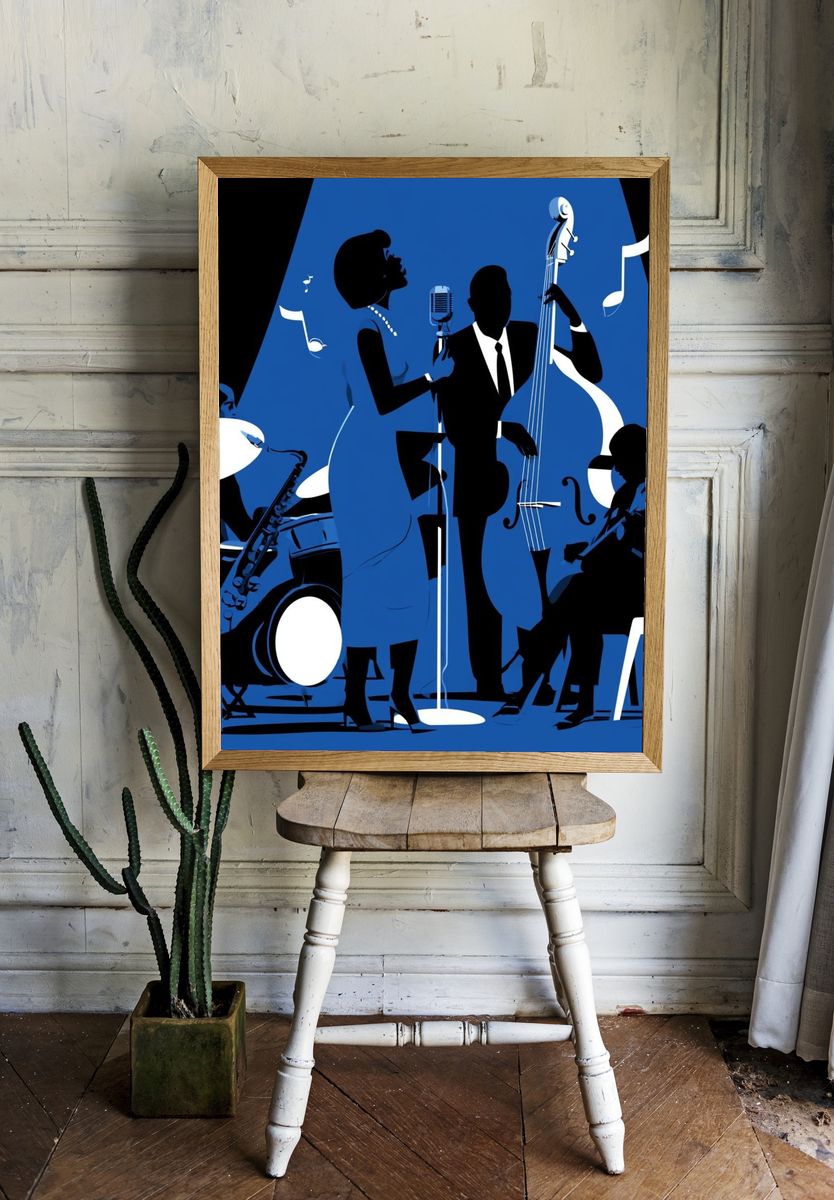 Jazz Ensemble Silhouette Poster. room preview