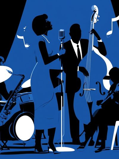 Jazz Ensemble Silhouette Poster. poster