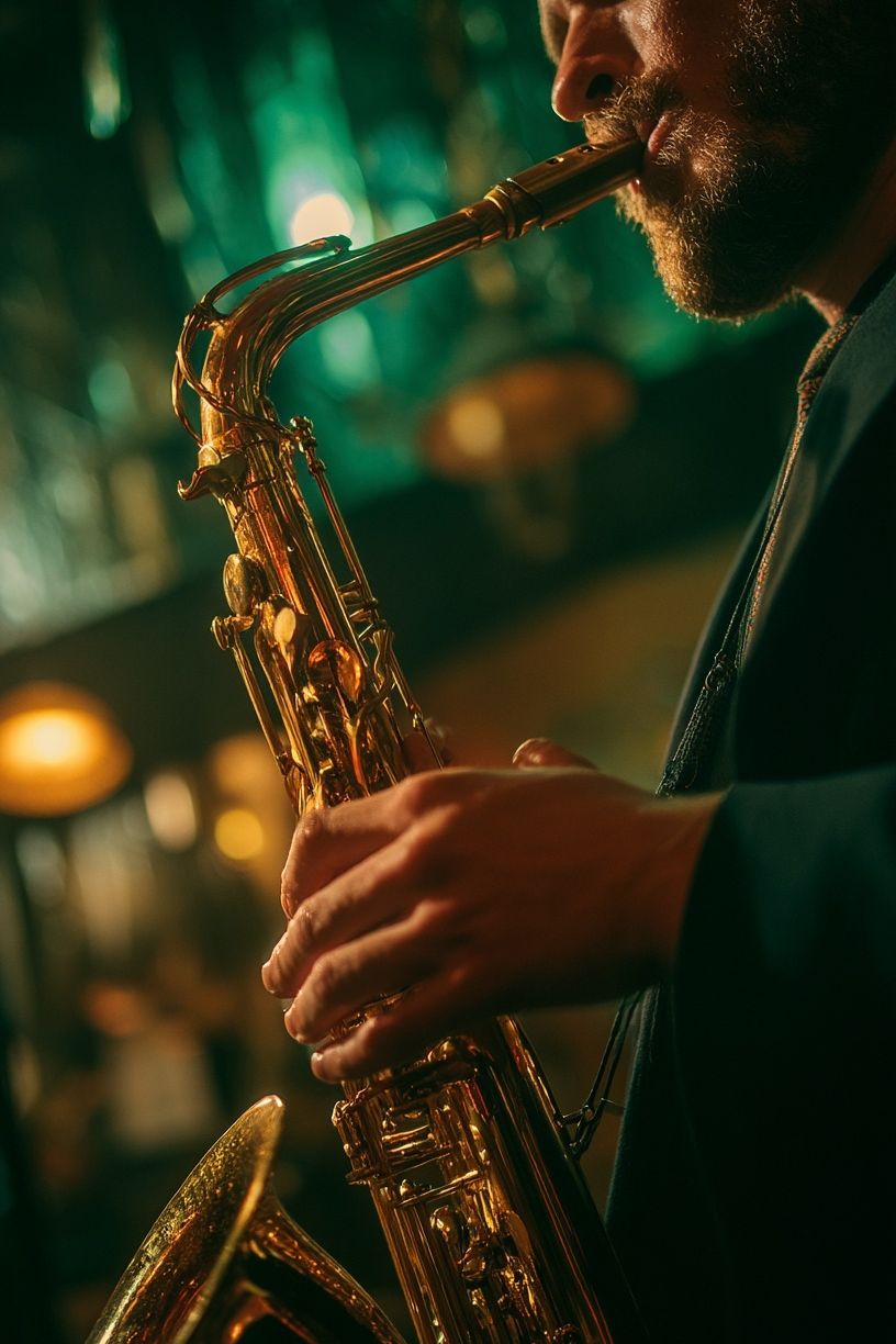 Jazz Saxophone Performance Photography Poster. poster detail