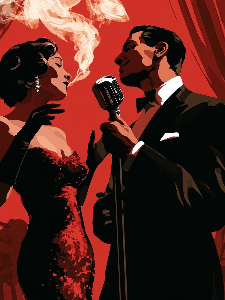 Jazz Duet Vintage Poster. poster detail