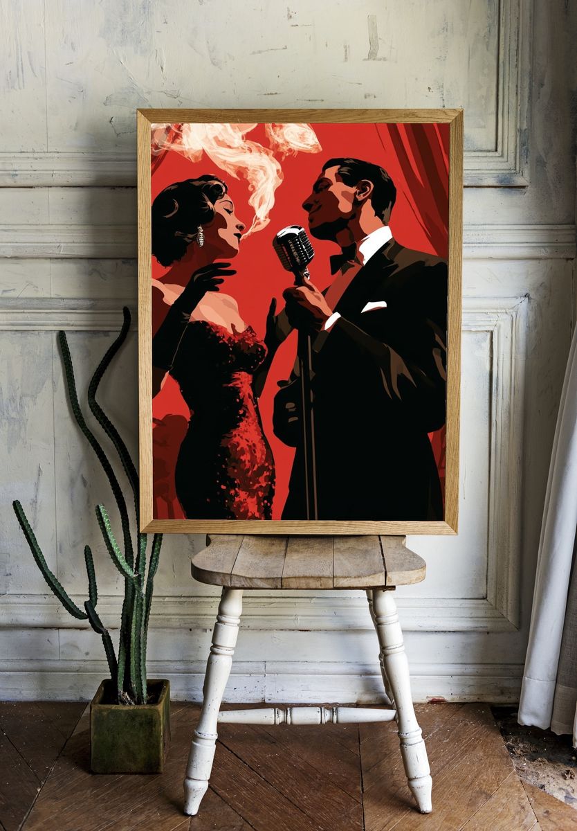 Jazz Duet Vintage Poster. — room view 1