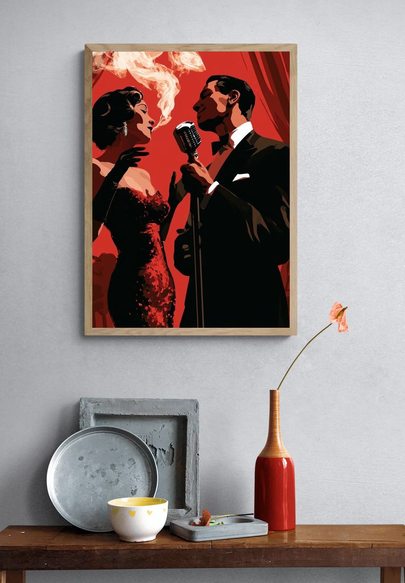 Jazz Duet Vintage Poster. — room view 3