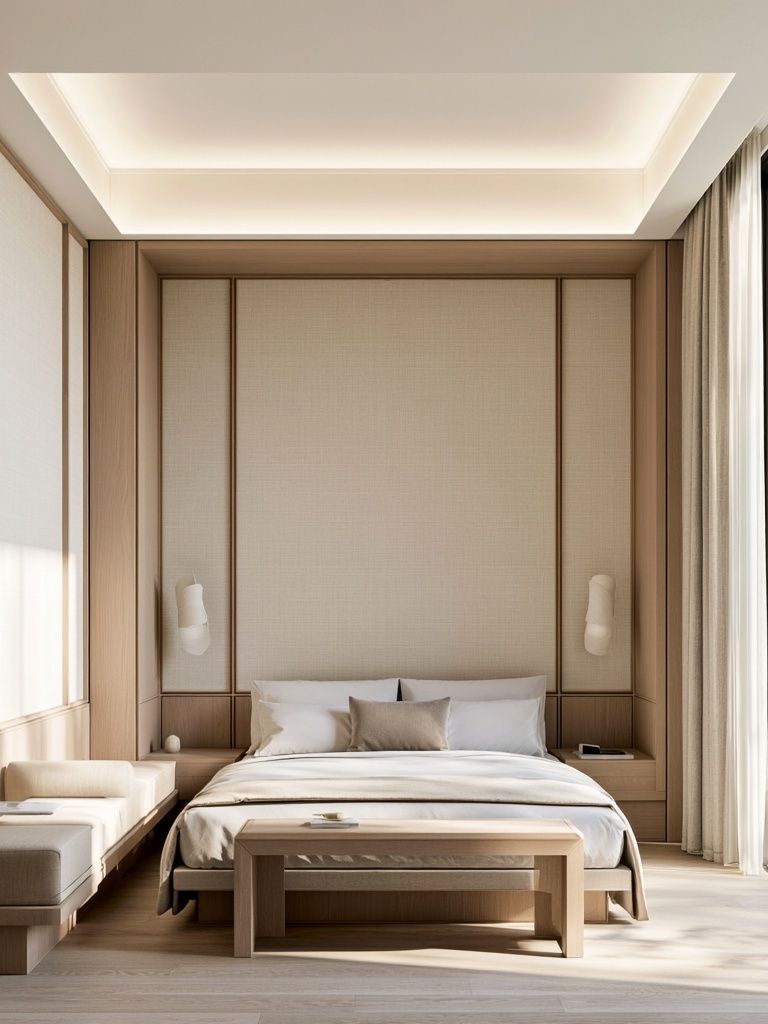 Minimalist Japandi Bedroom Poster. poster — photography art