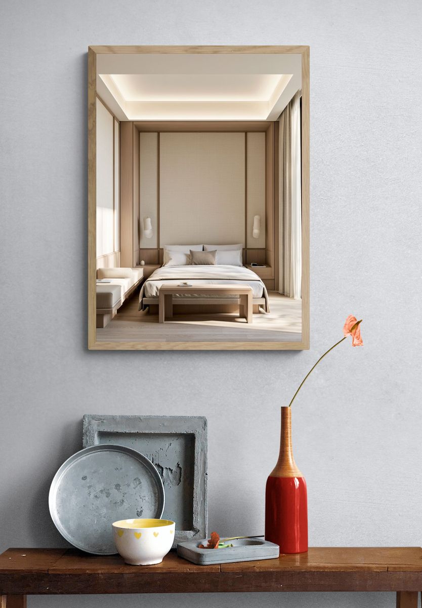 Minimalist Japandi Bedroom Poster. — room view 3