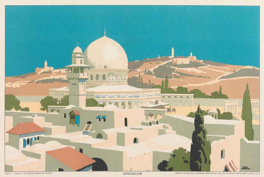 Jerusalem Vintage Travel Poster. poster — maps-travel art
