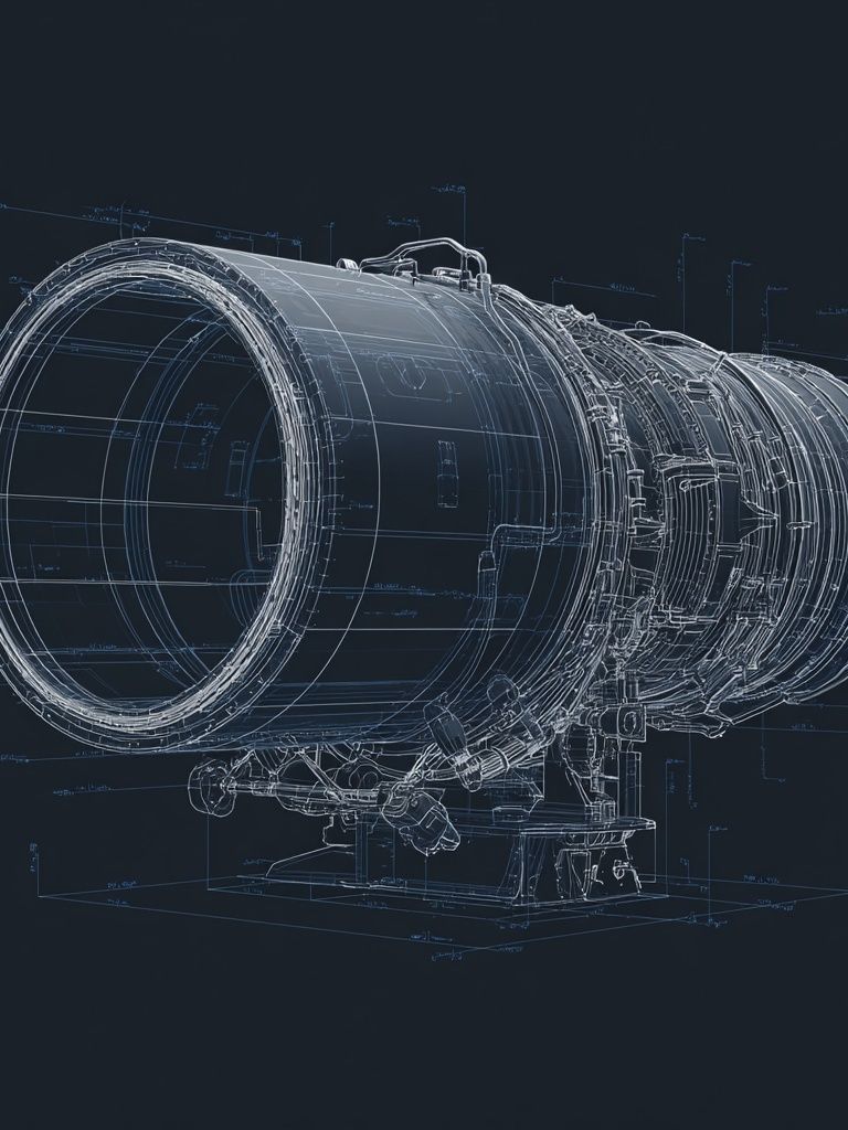 Jet Engine Blueprint Poster. poster — architecture art