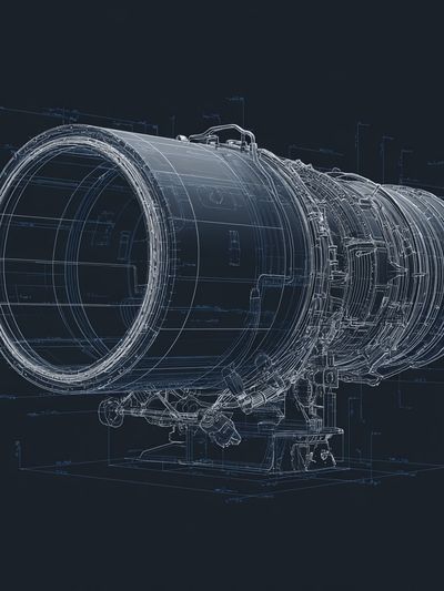 Jet Engine Blueprint Poster. poster