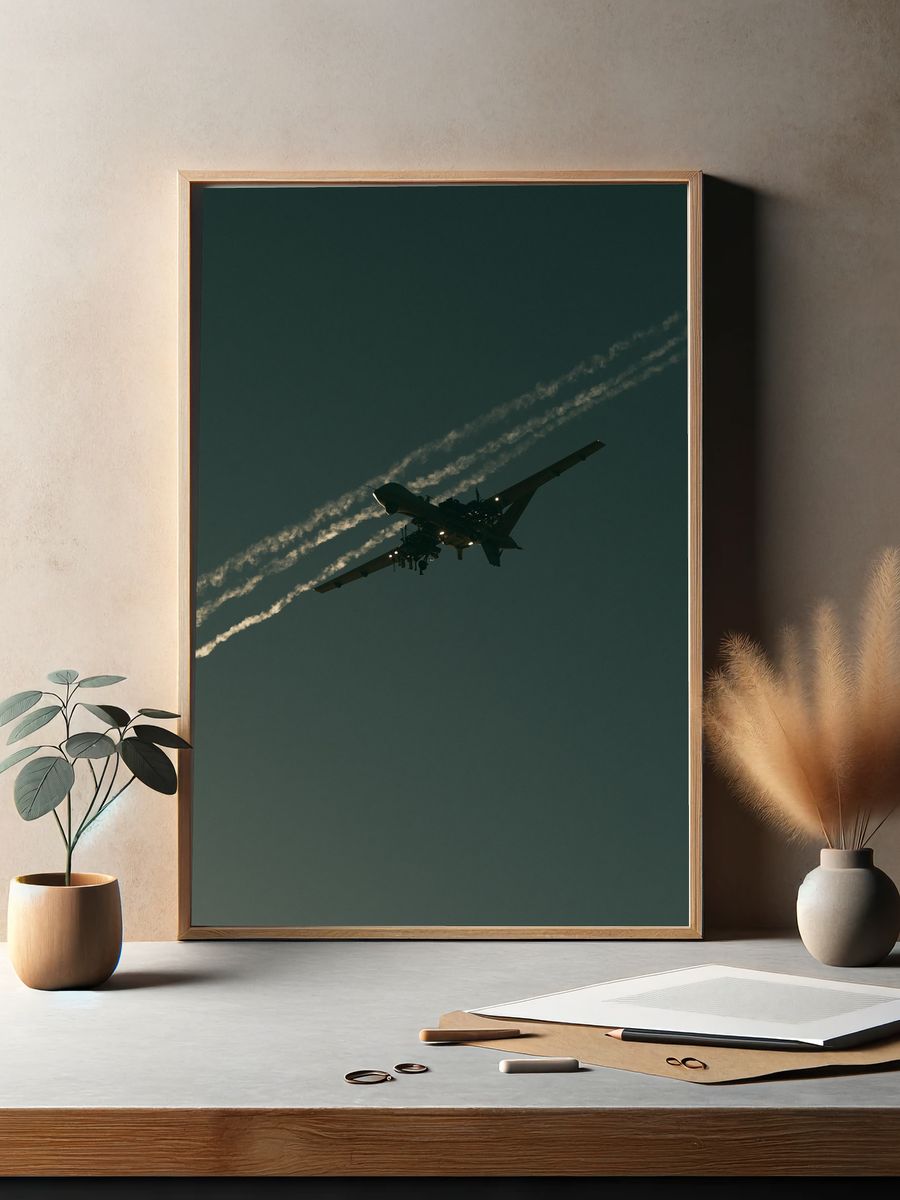 Jet Silhouette in Twilight Photography Poster. — room view 2