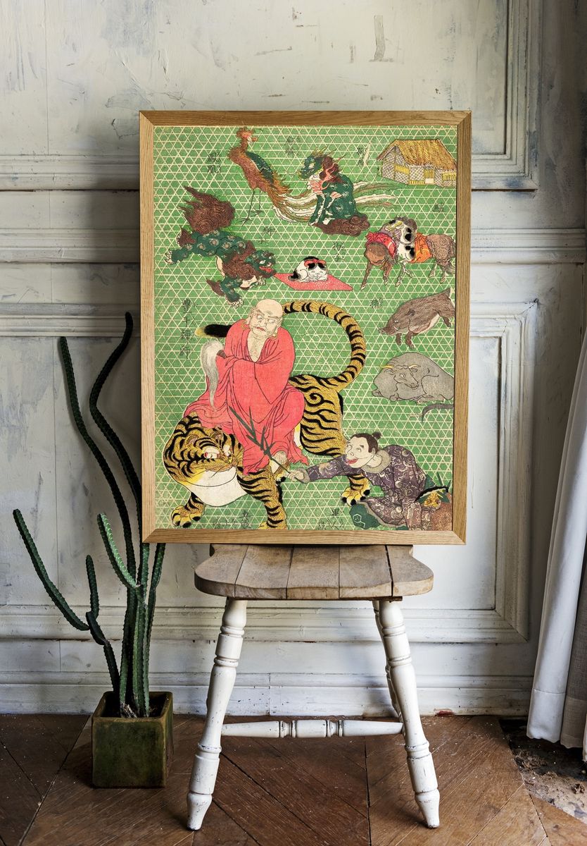 Japanese Folk Tale Illustration Poster room preview