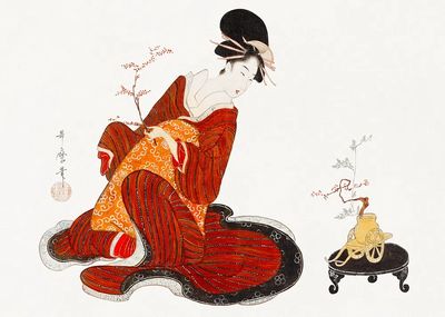 Japanese Geisha Illustration Print. poster print