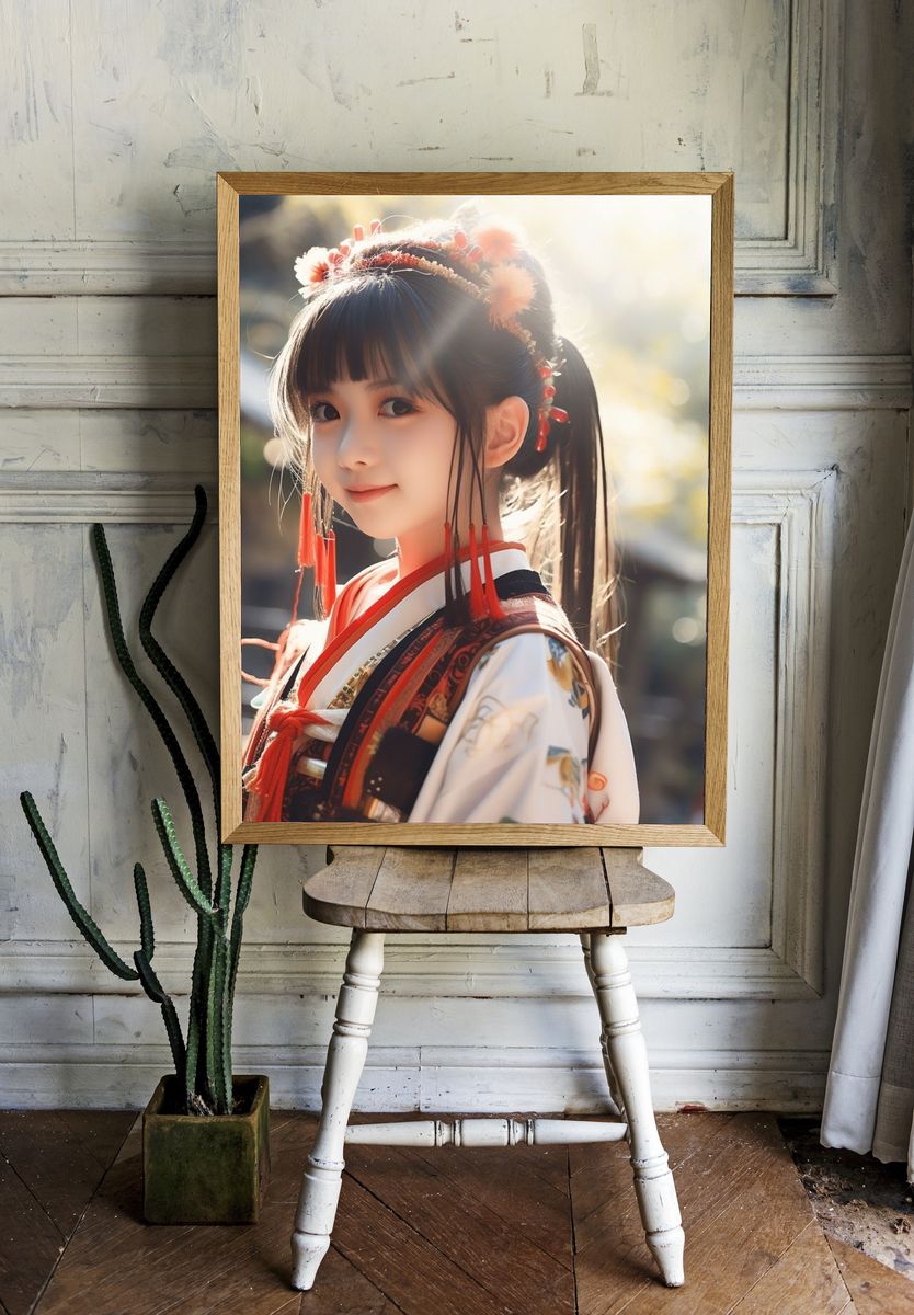 Japanese Girl Portrait Photography Poster. — room view 1
