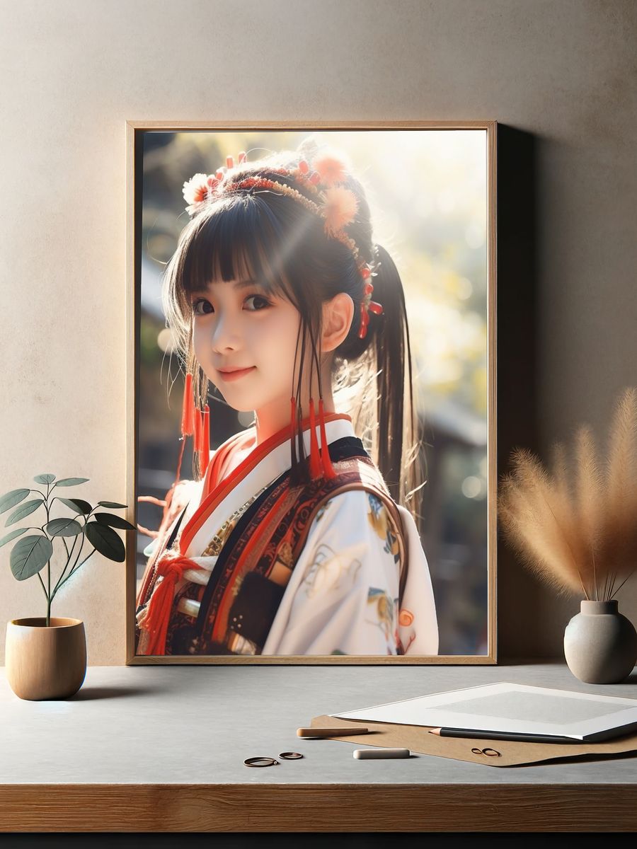 Japanese Girl Portrait Photography Poster. — room view 2