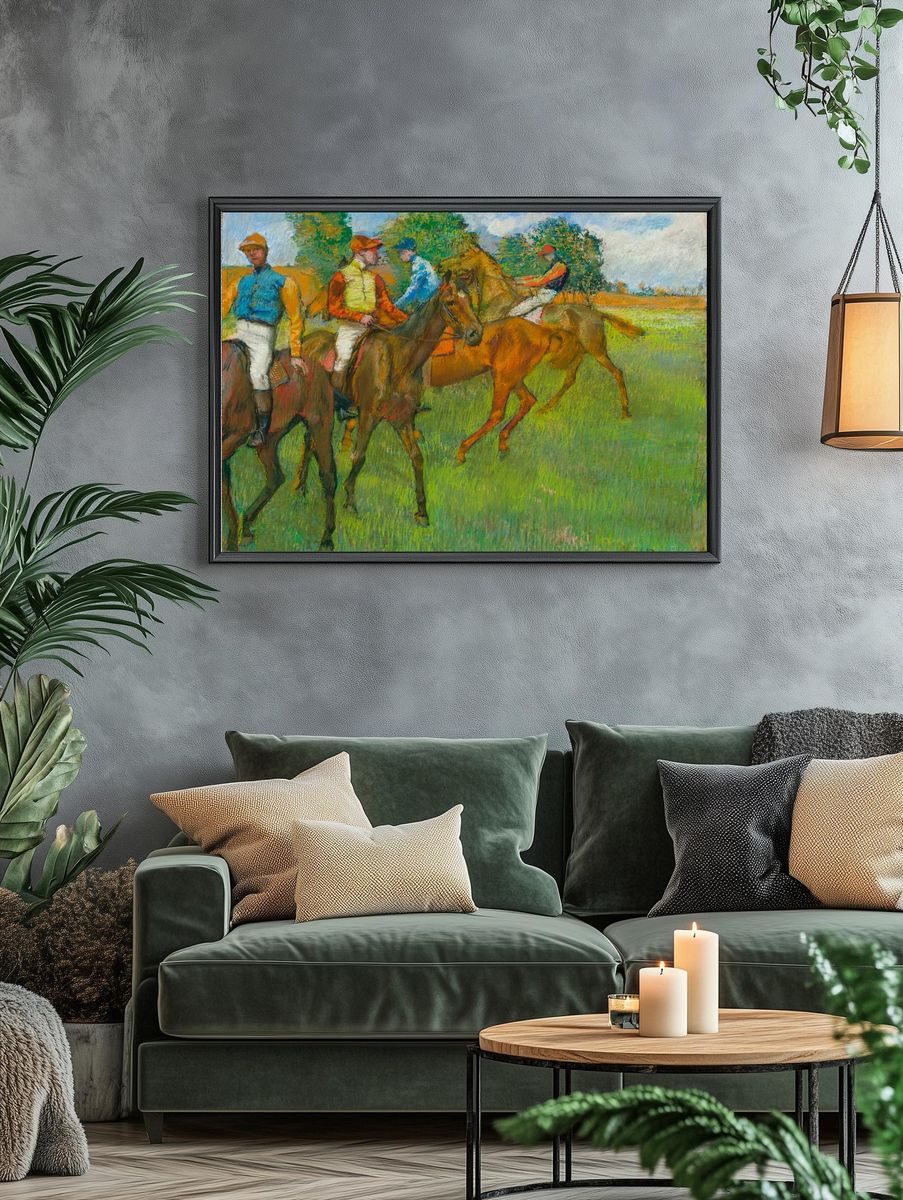 Jockeys on Horses — Fine Art Print. — room view 4