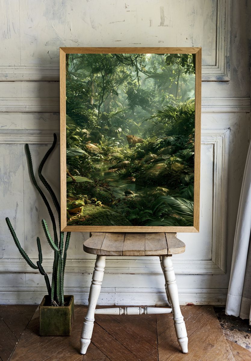 Jungle Leopard Forest Print. — room view 1