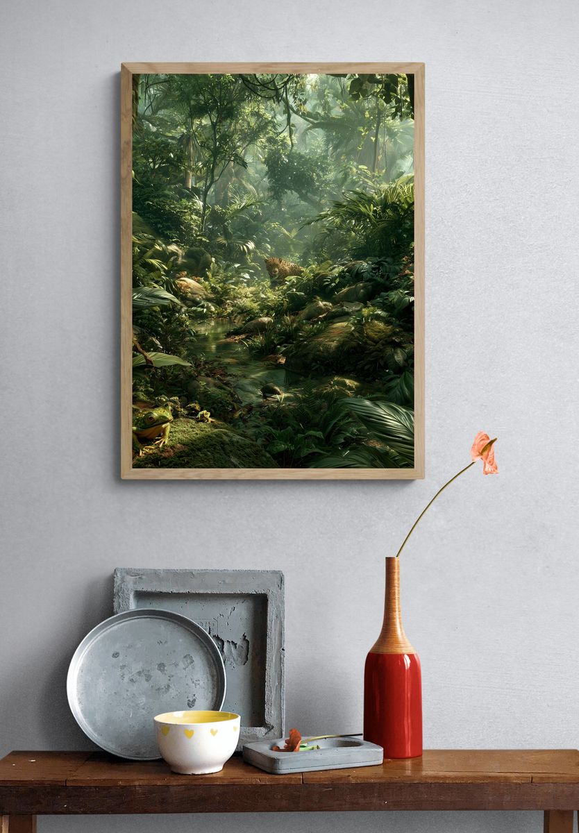 Jungle Leopard Forest Print. — room view 3
