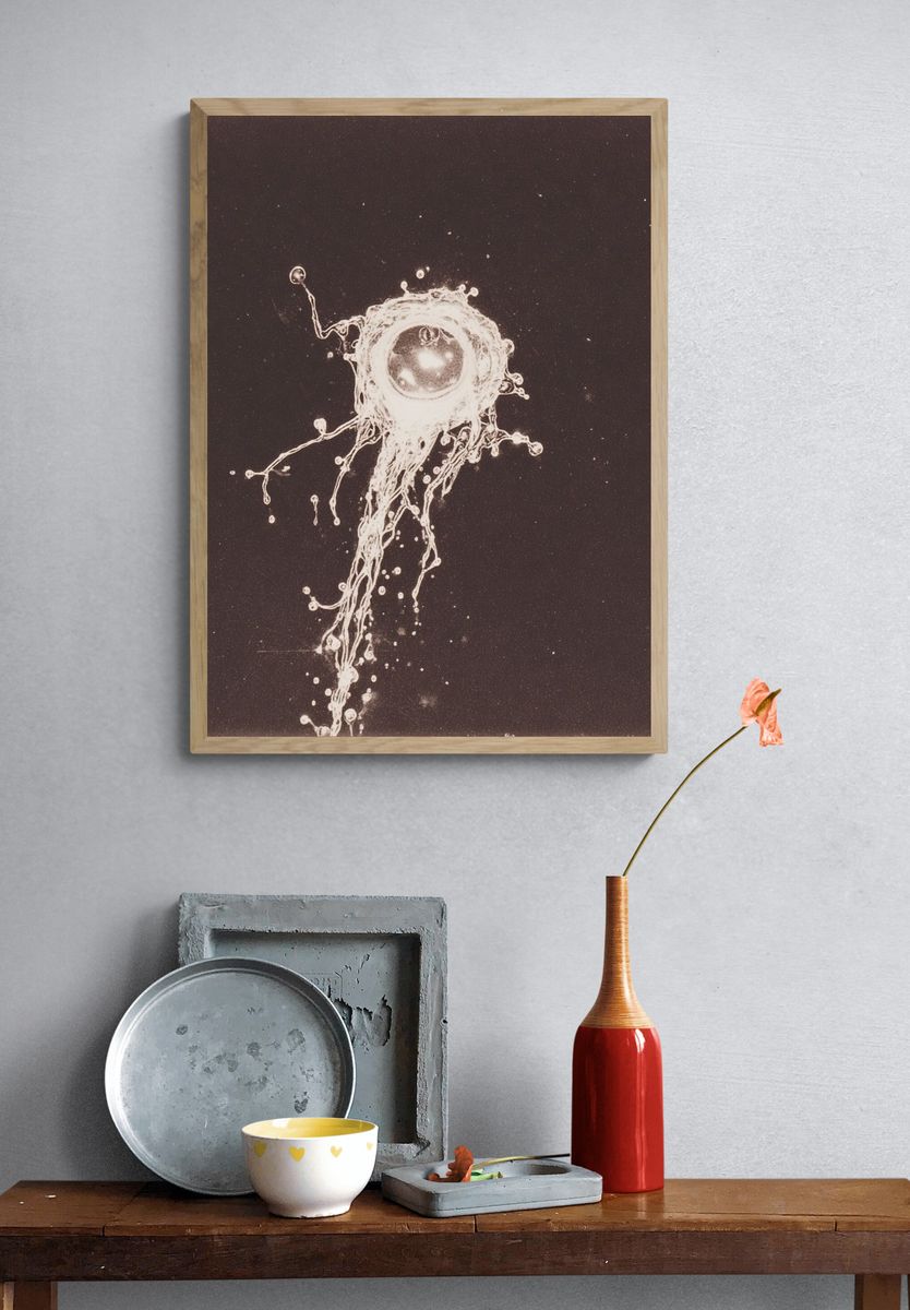 Abstract Jellyfish Illustration Poster. — room view 3