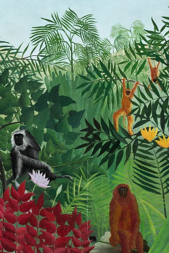 Tropical Jungle Monkeys — Illustration Print. poster detail