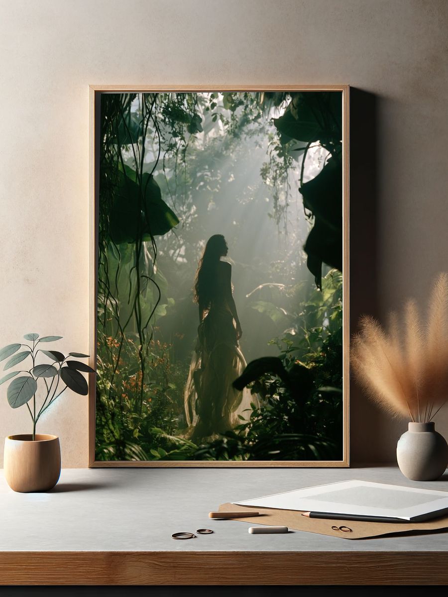 Jungle Silhouette Photography Poster. — room view 2