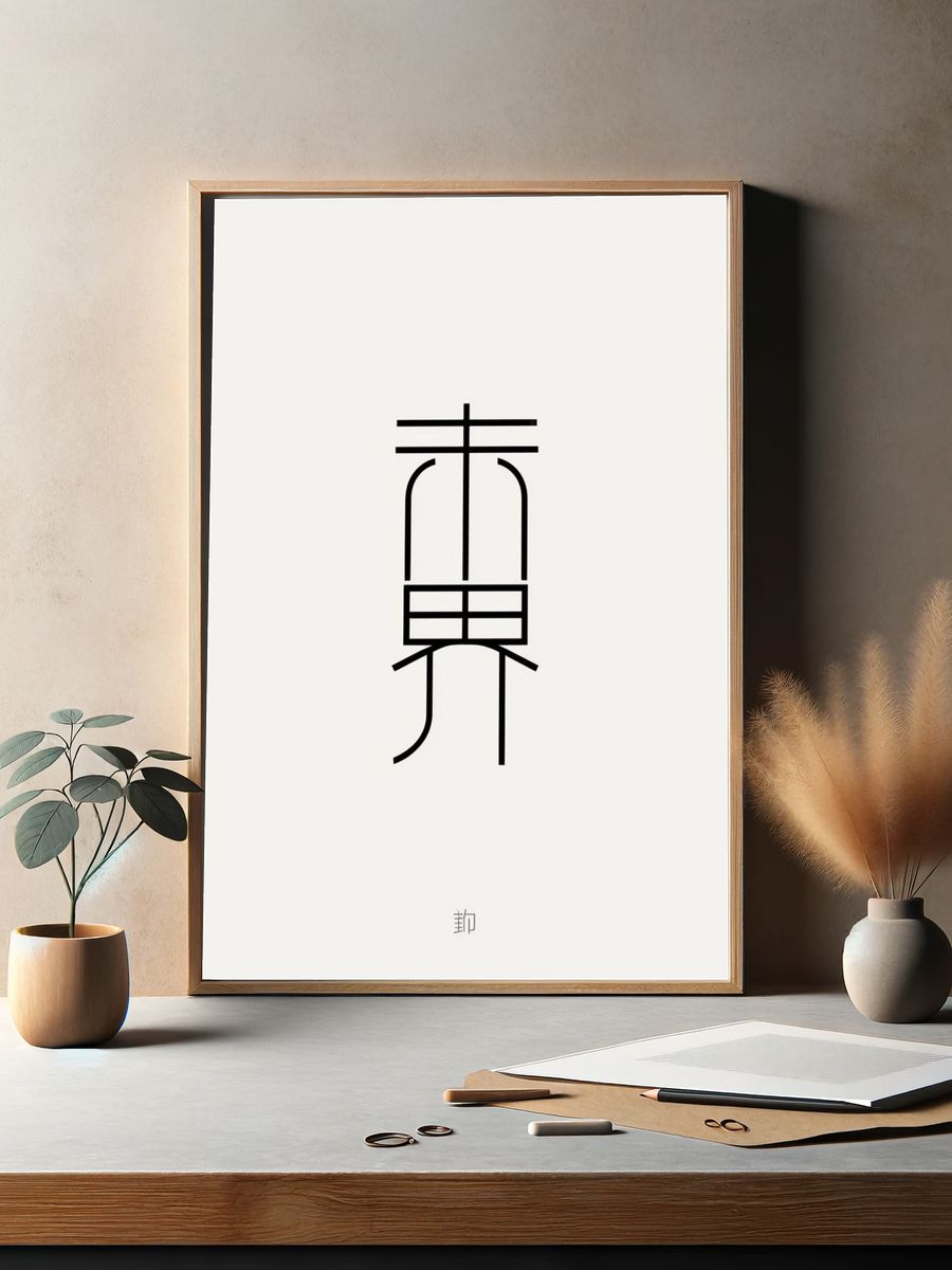Japanese Kanji Minimalist Poster. — room view 2