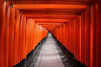 Orange architecture hallway that leads. poster