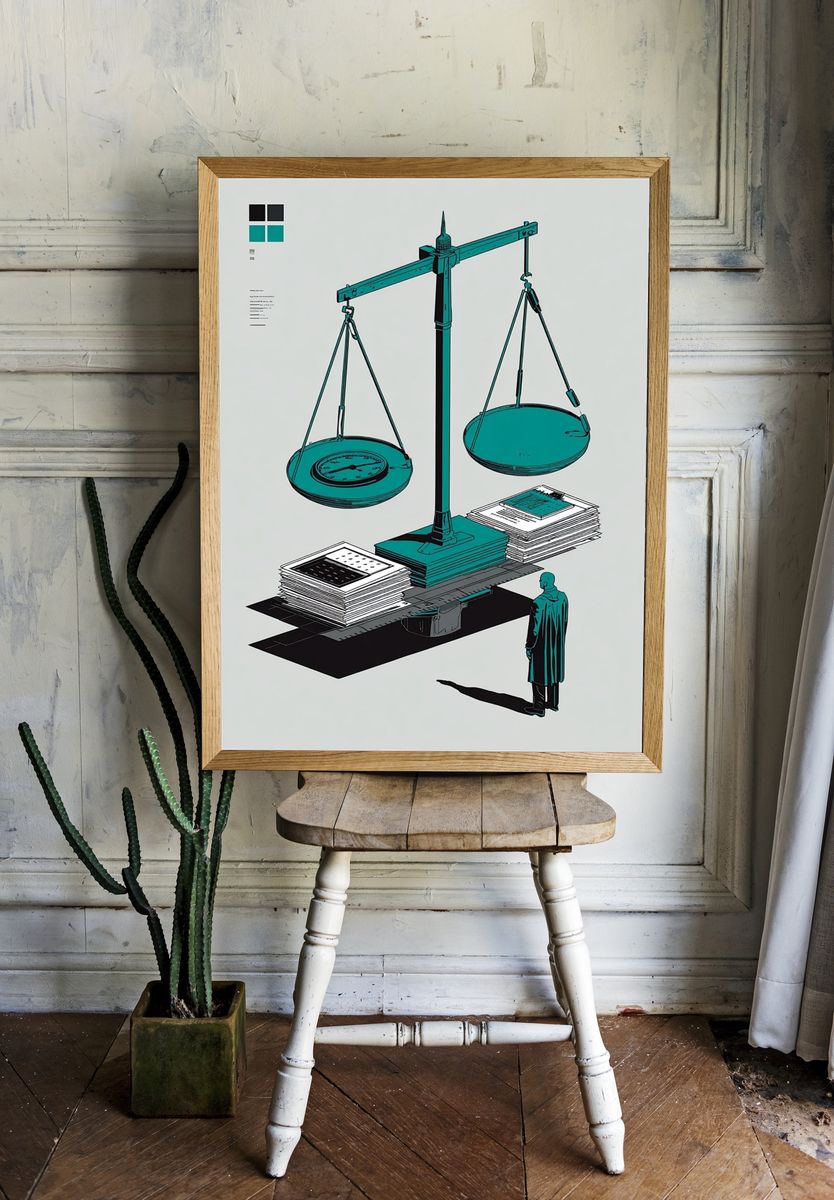 Justice Scale — Minimalist Print. — room view 1