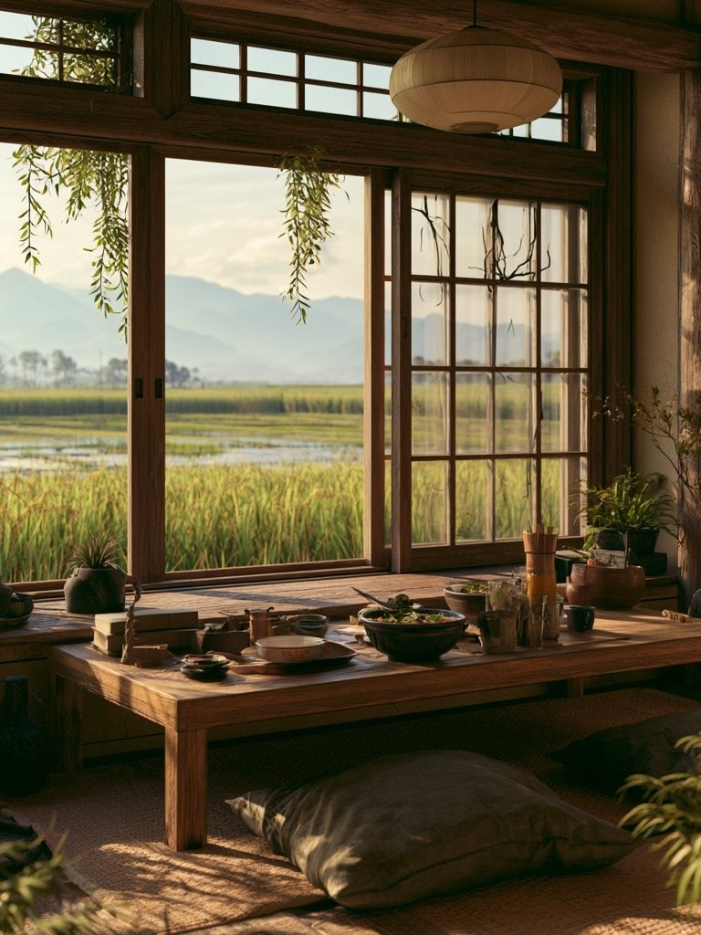 Serene Japanese Tea Room Poster. poster — photography art
