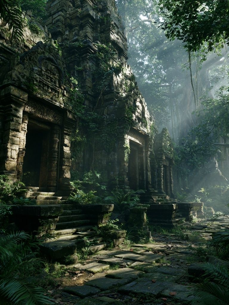 Jungle Temple Ruins Photography Poster. poster — photography art