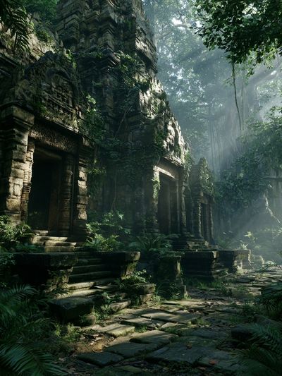 Jungle Temple Ruins Photography Poster. poster
